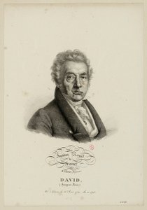 Francia Királyi Intézet, 4. osztály. (Festészet.) David, (Jacques-Louis.) Párizsban született 1749. augusztus 30-án, 1796-ban választották meg. alkotó: Julien Leopold Boilly