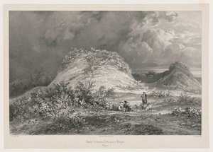 A Chateau dArtns romjai Huelgoat közelében, Bretagne, 1845-1846. alkotó: Julien Louis Jacottet