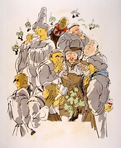 Humoros bor-illusztráció 1946. Illusztráció: Julien Pavil alkotó: Julien Pavil