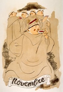 Humoros bor-illusztráció 1946. Illusztráció: Julien Pavil alkotó: Julien Pavil