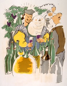 Humoros bor-illusztráció 1946. Illusztráció: Julien Pavil alkotó: Julien Pavil