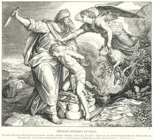 Ábrahám felajánlja Izsákot (metszet) alkotó: Julius (after) Schnorr von Carolsfeld