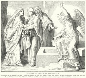Egy angyal kihirdeti a feltámadást (metszet) alkotó: Julius (after) Schnorr von Carolsfeld