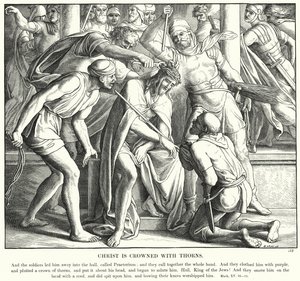 Krisztust tövisekkel koronázzák meg (metszet) alkotó: Julius (after) Schnorr von Carolsfeld