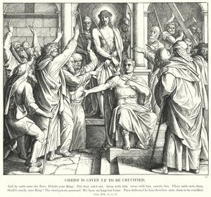 Krisztust azért adták, hogy keresztre feszítsék (metszet) alkotó: Julius (after) Schnorr von Carolsfeld