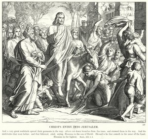 Krisztus belépése Jeruzsálembe (metszet) alkotó: Julius (after) Schnorr von Carolsfeld