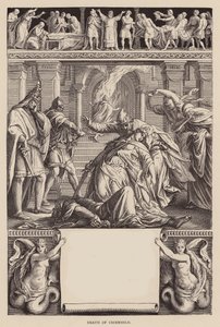 A Nibelungok éneke: Criemhild halála (metszet) alkotó: Julius (after) Schnorr von Carolsfeld