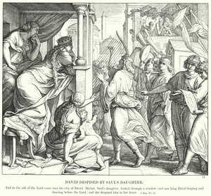 Dávidot megvetett Saul lánya (metszet) alkotó: Julius (after) Schnorr von Carolsfeld
