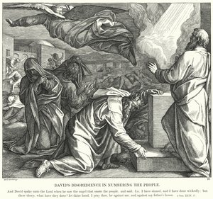 Dávid engedetlensége az emberek számozásában (metszet) alkotó: Julius (after) Schnorr von Carolsfeld