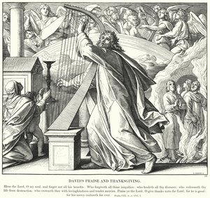 Dávid dicsérete és hálaadása (metszet) alkotó: Julius (after) Schnorr von Carolsfeld
