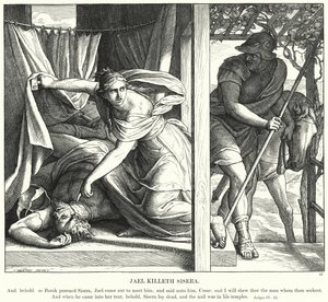Jael Killeth Sisera (metszet) alkotó: Julius (after) Schnorr von Carolsfeld