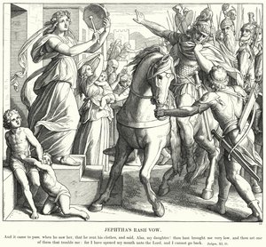 Jephtah kiütéses fogadalma (metszet) alkotó: Julius (after) Schnorr von Carolsfeld
