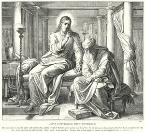 Jézus Nikodémusszal beszélget (metszet) alkotó: Julius (after) Schnorr von Carolsfeld