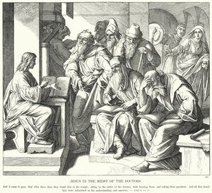 Jézus az orvosok közepette (metszet) alkotó: Julius (after) Schnorr von Carolsfeld
