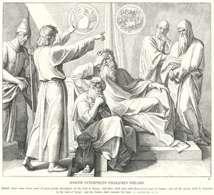 József értelmezi a fáraó álmait (metszet) alkotó: Julius (after) Schnorr von Carolsfeld