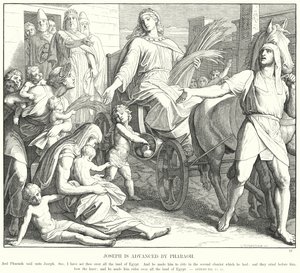 Józsefet a fáraó fejlesztette (metszet) alkotó: Julius (after) Schnorr von Carolsfeld
