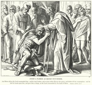 Joshuát Mózes utódjának nevezték (metszet) alkotó: Julius (after) Schnorr von Carolsfeld