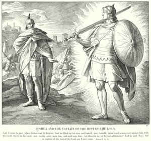 Józsué és az Úr seregének kapitánya (metszet) alkotó: Julius (after) Schnorr von Carolsfeld