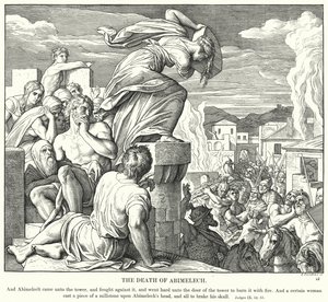 Abimelek halála (metszet) alkotó: Julius (after) Schnorr von Carolsfeld