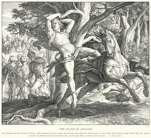 Absolon halála (metszet) alkotó: Julius (after) Schnorr von Carolsfeld