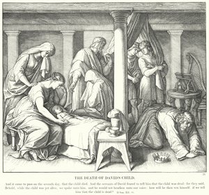 Dávid gyermekének halála (metszet) alkotó: Julius (after) Schnorr von Carolsfeld