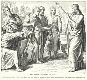 Jézus első tanítványai (metszet) alkotó: Julius (after) Schnorr von Carolsfeld