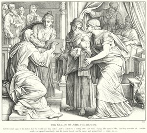 Keresztelő János elnevezése (metszet) alkotó: Julius (after) Schnorr von Carolsfeld