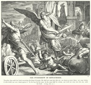 Szanherib megdöntése (metszet) alkotó: Julius (after) Schnorr von Carolsfeld