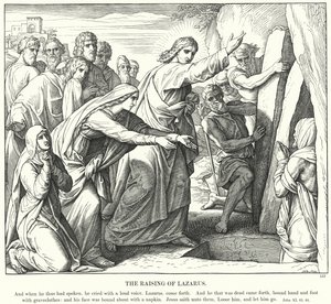 Lázár feltámasztása (metszet) alkotó: Julius (after) Schnorr von Carolsfeld