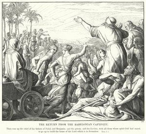 A hazatérés a babiloni fogságból (metszet) alkotó: Julius (after) Schnorr von Carolsfeld