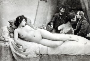 Emile Zola (1840-1902) a művész műtermében, 1891