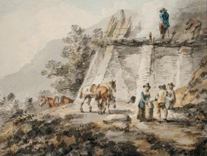 Meszes kemence (akvarell papíron) alkotó: Julius Caesar Ibbetson