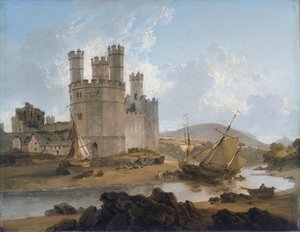 „Caernarvon Castle”, 1792 alkotó: Julius Caesar Ibbetson