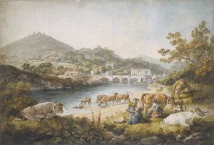 Llangollen és Dinas Bran alkotó: Julius Caesar Ibbetson