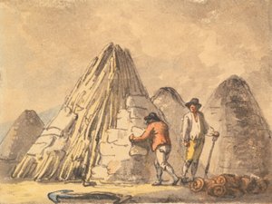 Faszén előállítása alkotó: Julius Caesar Ibbetson
