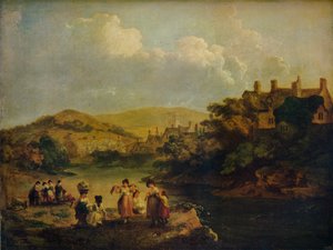 Nők, akik ruhát mosnak a walesi patakban, 1790