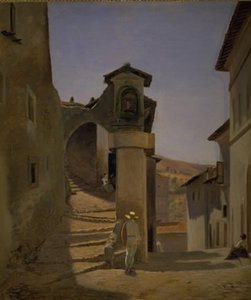 Utcai jelenet Subiacoban, Olaszországban alkotó: Julius Friedlænder