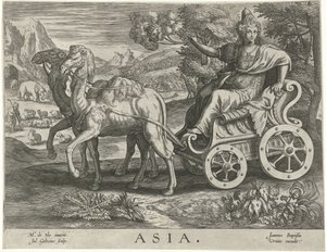 Ázsia Ázsia (cím a tárgyon) A négy kontinens (sorozat címe) alkotó: Julius Goltzius