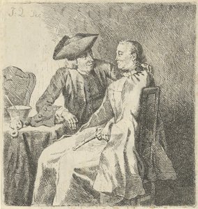 Férfi és nő egy asztalnál alkotó: Julius Henricus Quinkhard