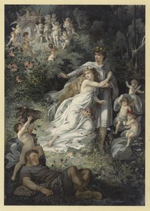 Illusztráció: Szentivánéji álom (chromolitho) alkotó: Julius Hoeppner