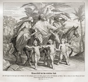 Ábrahám látja a neki ígért földet, a Genezist alkotó: Julius Schnorr von Carolsfeld