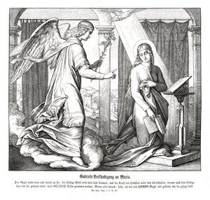 Angyali üdvözlet, Lukács evangéliuma alkotó: Julius Schnorr von Carolsfeld
