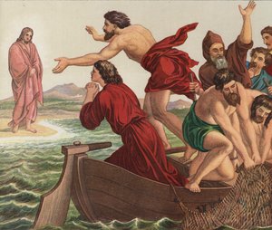 Krisztus megjelenik a Tiberias-tónál alkotó: Julius Schnorr von Carolsfeld