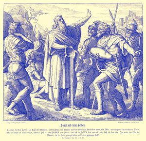 Dávid és a három hatalmas ember, 2Sámuel alkotó: Julius Schnorr von Carolsfeld