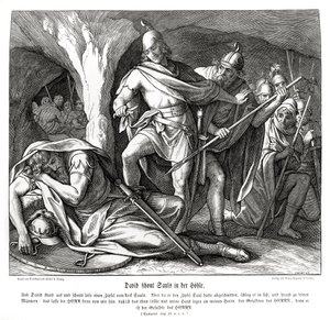 Dávid megkíméli Saul életét alkotó: Julius Schnorr von Carolsfeld