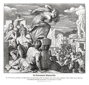 Abimélek halála, bírák alkotó: Julius Schnorr von Carolsfeld