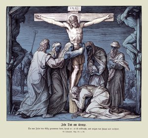 Jézus halála a kereszten, János evangéliuma alkotó: Julius Schnorr von Carolsfeld