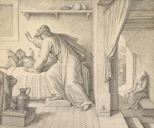 Illés feltámasztja a zarephathi özvegy fiát alkotó: Julius Schnorr von Carolsfeld