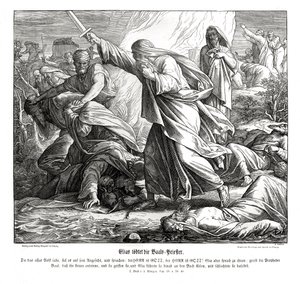 Illés megöli Baal prófétáit alkotó: Julius Schnorr von Carolsfeld