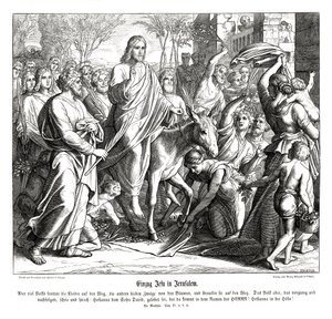 Jézus belépése Jeruzsálembe, Máté evangéliuma alkotó: Julius Schnorr von Carolsfeld